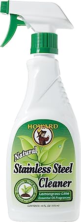 Howard SS0012 16-Ounce Natural Stainless Steel Cleaner- Lemongrass Lime