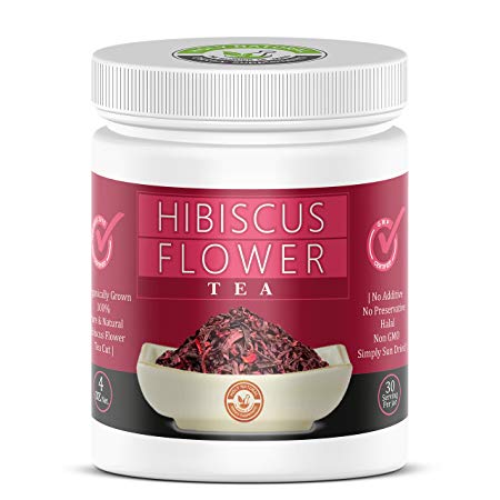 Hibiscus tea,Hot and Cold tea, (Dry Roselle Flower Tea) by Holy Natural, Organically Grown - 4 Oz