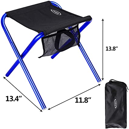 G4Free Folding Camping Stool for Adults, Heavy Duty 330lbs Portable Lightweight Fishing Chair for Outdoor Travel Hiking Backpacking Gardening Beach with Carry Bag