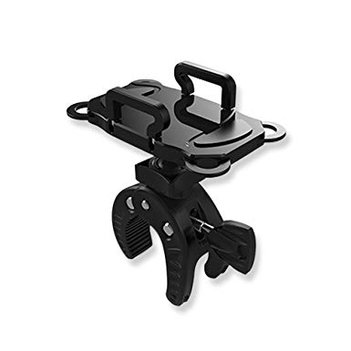 ihens5 Bike Mount, Bike Phone Mount Motorcycle Baby Carriage Bicycle Cell Phone Holder Cradle with Rubber Strap 360 Degree Rotate for iPhone 7 6s Plus 5s 5SE HTC Sony Samsung (Black)