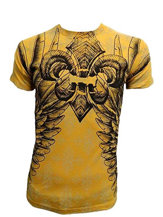 Konflic Men's Rooted Spade Angel Wing Graphic Designer MMA T Shirt