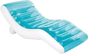 Intex 56874 Splash Lounge Colchoneta Hinchable, Flotador para Piscina, Capacidad 1 Persona, Peso Máximo Soportado 100 kg, Medidas 99x191 cm, con Porta Bebidas, Splash Azul