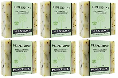 Peppermint Soap Value Pack - 100% Pure & Natural Aromatherapy Herbal Soap - 4 oz Each Bar (Pack of 6 Bars)
