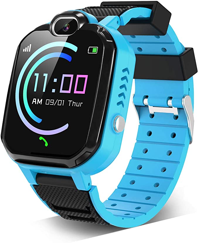 Kids Smartwatch for Boys Girls - Smart Watch for Kids with 7 Games Music Player Camera School Mode SOS Phone Watch for 4-12 Students Children as Birthday Gift (Blue)