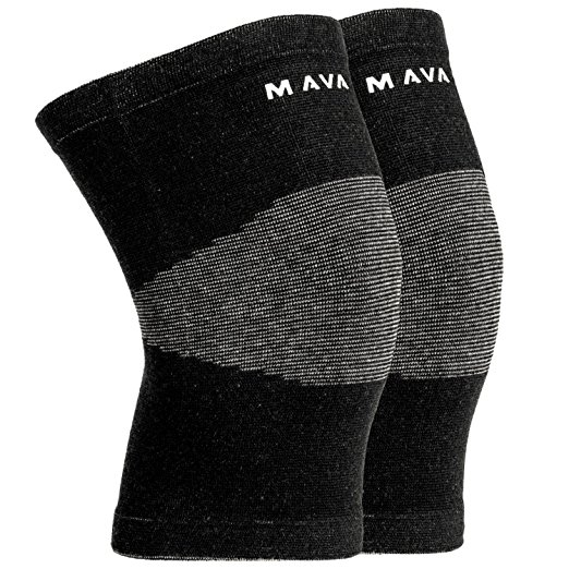 Mava Sports Knee Support Sleeves for Joint Pain and Arthritis Relief – Compression Recovery Knee Sleeves – Protector and Support for Running, Jogging, Cycling, Hiking, Workouts – Safe, Durable, Breathable Compression