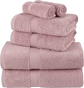 La Maison 100% Egyptian Cotton 600GSM Superior Towel Bale Set Hand Towel Bath Towel 6 Piece Super Soft Everyday Use (Blush Pink)