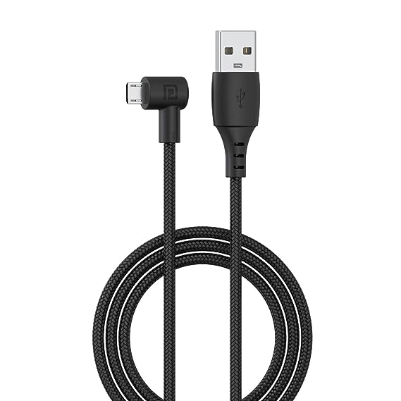 Portronics Konnect HD 3A Fast Charging Micro USB Cable with Fast Data Sync, Tangle Resistance, Nylon Braided, 1.2 Meter (Black)