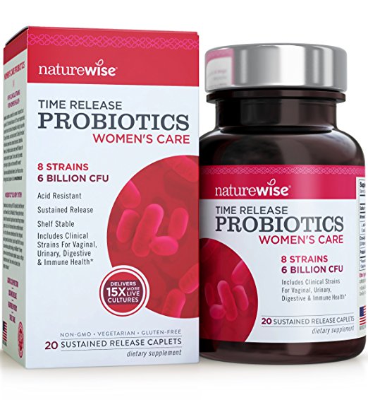 NatureWise Women's Probiotics w/ Cranberry & D-Mannose, Equal to 90 Billion CFU, Delivers 15x More Live Cultures for Urinary Tract, Digestive & Immune Health, Shelf Stable, Acid Resistant, 20 Caplets