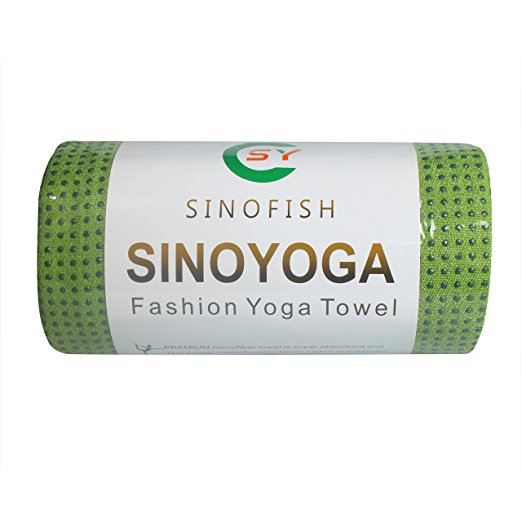 Skidless Yoga Towel,Sino Yoga®,100%Microfiber,Super Absorbent,Non Slip,many Colors