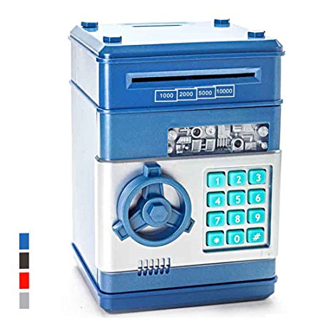 Vandesail® New Style Money Saving Box Cash Coin Can Safe ATM Bank Novelty Tin Birthday Gift (BLUE)