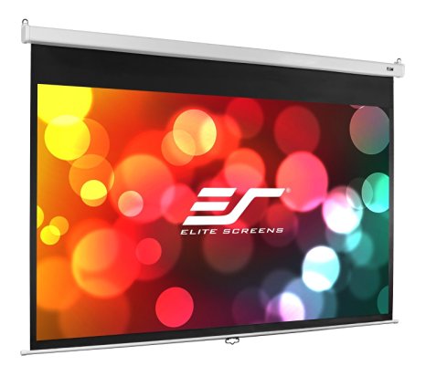 Elite Screens Manual SRM Series, 100-inch 16:9, Slow Retract Pull Down Projection Projector Screen, Model: M100XWH2-SRM