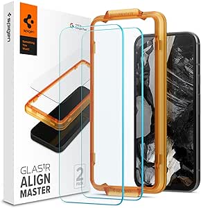 Spigen AlignMaster Schutzfolie kompatibel mit Google Pixel 8a, 2 Stück, Kratzfest, 9H Härte Folie