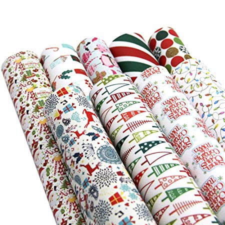 David accessories Christmas Snow Printed Leather Sheets Fabric Canvas Back 9Pcs 8" x 13" (20cm x 34cm) for Making Bags Crafting DIY Sewing Festival Decor (Christmas Pattern B)