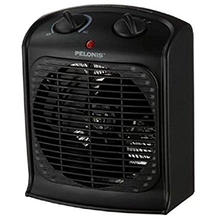 Pelonis Fan-forced Black Portable Space Heater with Thermostat-new / Three Heat Settings (Low, Medium and High)