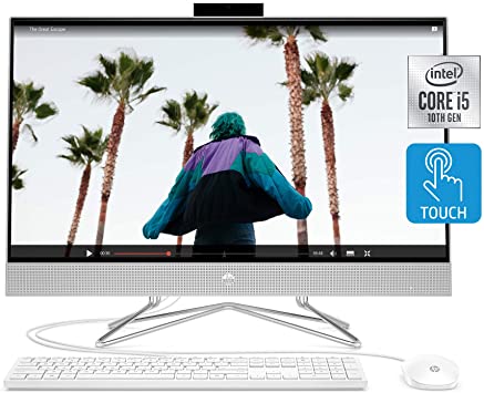 HP 27-inch Touchscreen All-in-One Desktop Computer, 10th Gen Intel Core i5-1035G1 Processor,12 GB RAM, 512 GB SSD, Windows 10 Home (27-dp0170, Silver)