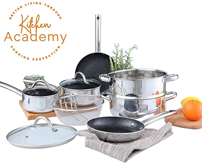 Kitchen Academy Copper Cookware Sets- Copper Kitchen Pots and Pans Set
