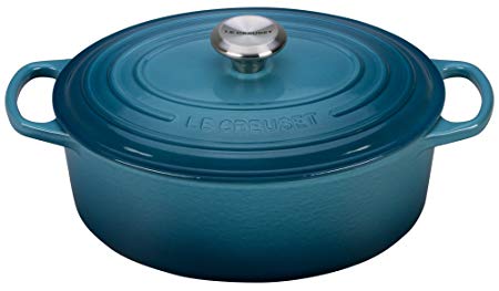 Le Creuset Signature Enameled Cast-Iron 5-Quart Oval French (Dutch) Oven, Marine