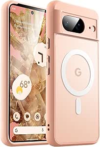 JETech Magnetic Case for Google Pixel 8 6.2-Inch 2023, Compatible with MagSafe, Translucent Matte Back Shockproof Phone Cover (Rose)