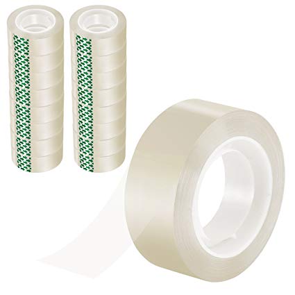 Luter Transparent Tape, 16 Rolls Clear Tape 19mm 3/4 inches Tape Refill Roll for Office, School, Home