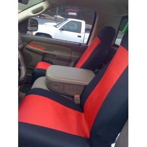 Unique Imports Classic Premium Bucket Cloth Car Truck Auto Seat Covers Red/Black Color