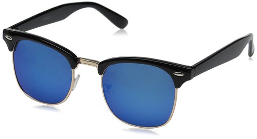 zeroUV Premium Half Frame Horn Rimmed Sunglasses with Metal Rivets