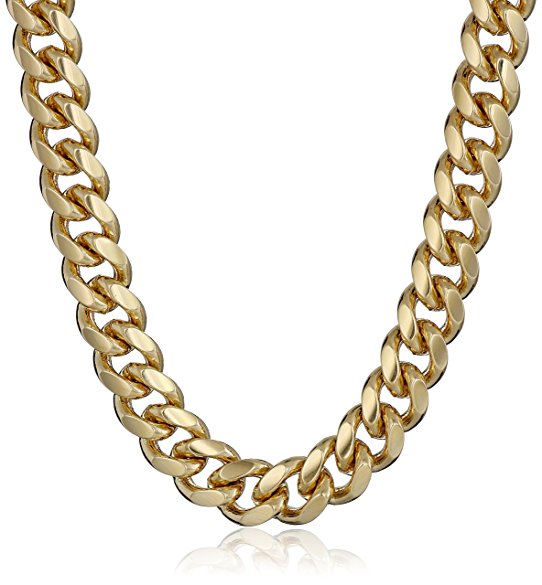 Men's Yellow Gold Plated 6mm Cuban Curb Chain Link Necklace