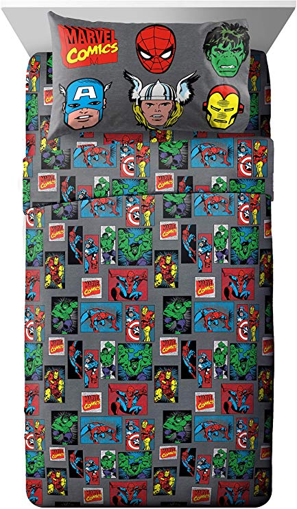 Jay Franco Marvel Avengers Superheroes Full Sheet Set - 4 Piece Set Super Soft and Cozy Kid’s Bedding Features Iron Man - Fade Resistant Polyester Microfiber Sheets (Official Marvel Product)