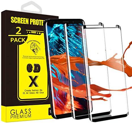 Yoyamo Galaxy S9 Screen Protector,[2PACK] UR01 Tempered Glass Screen Protector[9H Hardness][HD][Case Friendly][Bubble-Free] for Samsung Galaxy S9(Black)