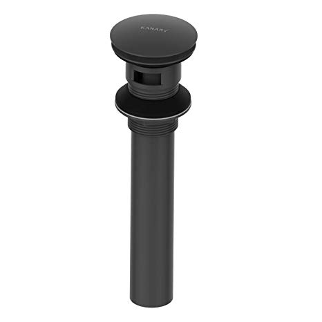 Black Pop Up Drain with overflow-KANARY Sink Pop Up Drain Brass Pop Up Drain Stopper with Overflow for Bathroom Faucet (Matte Black)