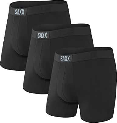 Saxx Men's Underwear - Vibe Super Soft Boxer Briefs with Built-in Pouch Support - Underwear for Men, Pack of 3