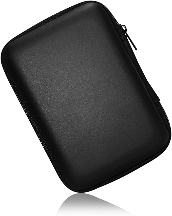 Hard Drive Carrying Case Storage Organizer Bag Multi-Purpose Universal Carry Pouch Compatible with Western Digital WD Elements Seagate, 2.5’’ EVA Shockproof Travel Case (Black)