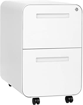 Stockpile 2-Drawer Modern Mobile File Cabinet, Commercial-Grade (White)