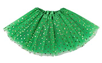 Lullaby 4 Layered Girls Tutu Skirt Fluffy Stars Sequins Princess Dress up Ballet Tutu