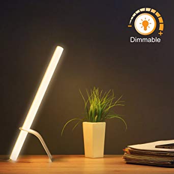Landlite LED Desk Lamp Touch Dimmable Adjustable Brightness Warm White Atmosphere Portable Reading Light for Dorm Bedside Table Study Desk Light with USB Charging Port White
