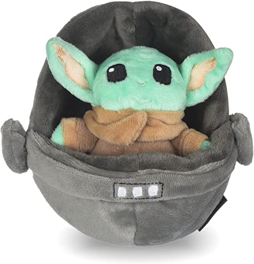 STAR WARS The Mandalorian Dog Toys - Small Plush Toys, Fabric Plush Dog Toy - Squeaky Plush Toys for Dogs, Hide and Seek Dog Toy - Baby Yoda Dog Toy, Plush Dog Toys, The Mandalorian Pet Toys