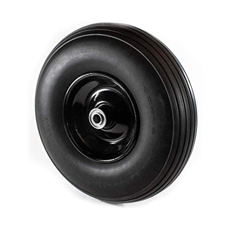 ALEKO WBNF13 Anti Flat Ribbed Replacement Wheel for Wheelbarrow 13 Inches No Flat Tire Black