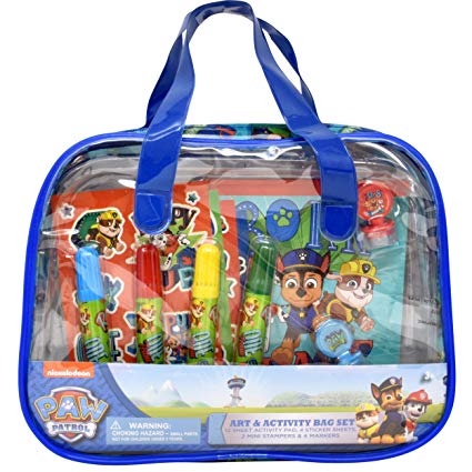 Paw Patrol Coloring and Activity Book Set, Includes Markers, Stamps, Stickers, Mess Free Crafts Color Kit in Travel Bag, for Toddlers, Boys and Kids