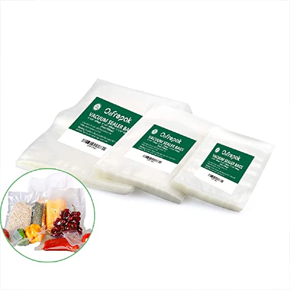O2frepak 150 Count Vacuum Sealer Bags 50 of Each Size 50 Pint 6"X10",50 Quart 8"X12"and 50 Gallon11"X16" for Food Saver, BPA Free Sous Vide Seal a Meal Vaccume Seal Pre-Cut Combo Pack Bag