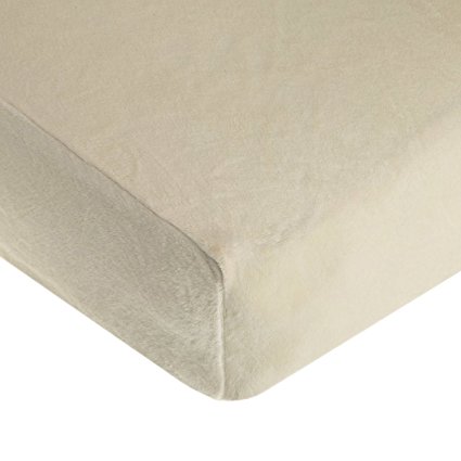 TL Care Heavenly Soft Chenille Crib Sheet, Ecru, 28" x 52"