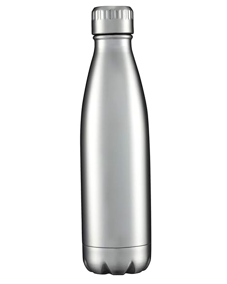 17oz Insulated Stainless Steel Water Bottle Vacuum Double Wall with Lid for Sports Travel Outdoor Leak Proof (Cola Shape，Stainless Steel,1 Pack)