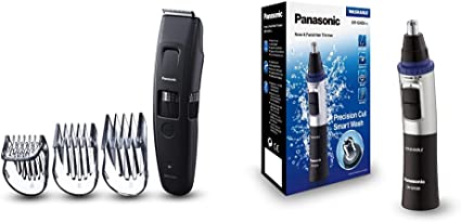 Panasonic ER-GB86 Wet & Dry Electric Beard Trimmer for Men with 58 Cutting Lengths & ER-GN30 Wet and Dry Electric Nose, Ear and Facial Hair Trimmer for Men