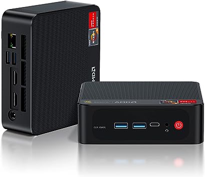 Beelink SER5 Mini PC, AMD Ryzen 5 5500U (6C/12T, up to 4.0Ghz), 16G DDR4 500GB M.2 2280 NVMe SSD, Mini Desktop Computer 4K@60Hz/WiFi 6/BT5.2/HDMI DP/Type-C, Support 2.5 Inch HDD