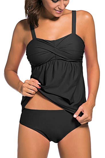 SenNi Women's Swimsuit Two Pieces Tankini Sports Swimsuit Bikini Tankini Swimsuits for Women