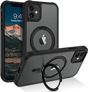 BENTOBEN for iPhone 11 Phone Case, iPhone 11 Magnetic Case [Compatible with MagSafe] Rotatable Ring Holder Kickstand Design Shockproof Women Men Girl Boy Protective Cover for iPhone 11 6.1 2019, Black