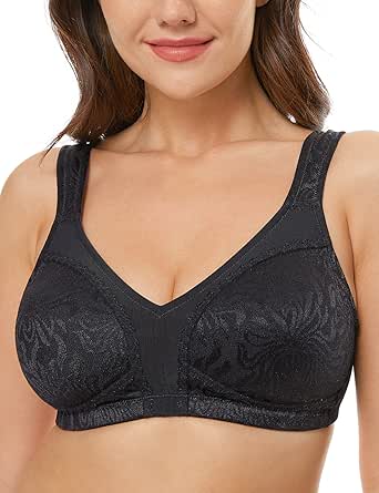 WingsLove Women's Full Coverage Non Padded Wire-Free Minimizer Bra Comfort Plus Size Everyday Bras