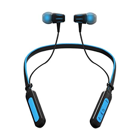 Jarv Wave Sport Wireless Running Workout Bluetooth Neckband Headset with Mic/Volume Control & Siri/Google Assistant (Blue)