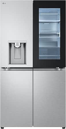 LG GMG960MBEE InstaView Kühlschrank | Multi-Door | Side-by-Side | Klasse E, 638 L, Festwasseranschluss, Craft-, Crushed Ice- Wasserspender, Total NoFrost, Wi-Fi, Metal Sorbet