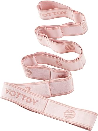 YOTTOY Yoga Strap and Resistance Bands-Exercise Elastic Bands for Working Out Women with 10 Loops-Perfect for Stretching and Physical Therapy