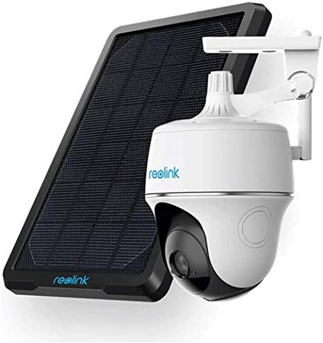 Reolink Wireless Pan Tilt Solar Powered WiFi Security Camera System w/Rechargeable Battery Outdoor Home Surveillance, 2-Way Audio, Support Alexa/Google Assistant/Cloud | Argus PT w/Solar Panel