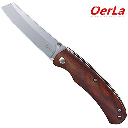 OerLa EDC Pocket Folding Camping Knife With Rosewood Handle Survival Tactical Hunting Knives